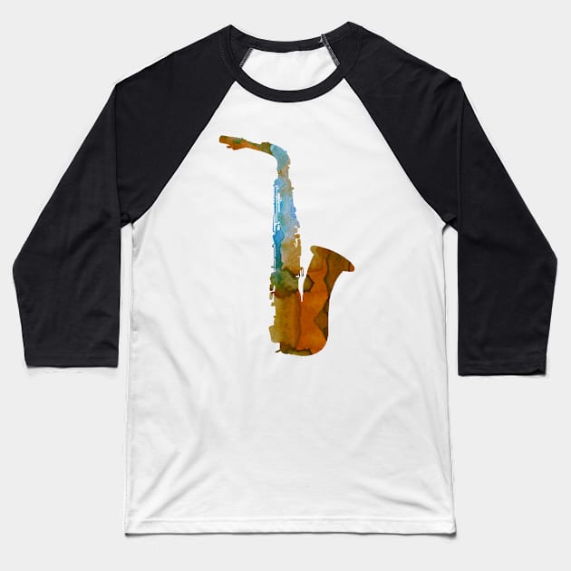 Saxophone Baseball T-Shirt by BittenByErmines